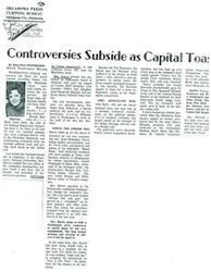 ["The document discusses the political activities and social engagements of Marvella Harris, wife of Senator Fred Harris from Oklahoma. It mentions her involvement in Indian affairs, formation of a new organization, and her role in her husband's political career. The document also highlights the involvement of other prominent individuals in the political scene."]