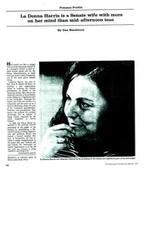 ["La Donna Harris, the wife of Senator  Fred R. Harris, is actively involved in advocating for American Indians through her organization Americans for Indian Opportunity. Despite her efforts, there has been a lack of response from the government, leading to frustration and a decision to step down from the National Council on Indian Opportunity. Harris is determined to push for action and change, even if it means being more assertive towards the administration."]