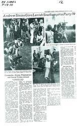 ["Andrew Stein threw a lavish party in Southampton, featuring performances by Native American artists, including Sioux singer Floyd Westerman and Kiowa dancer Perry Horse. The event aimed to promote awareness and positivity towards Native Americans and was attended by various prominent figures, including Senator Fred R. Harris and Mrs. Eleanor Searle Whitney. The party highlighted the mistreatment of Native Americans throughout history and called for action to correct the situation."]