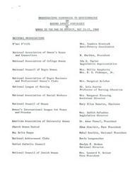 ["Various national organizations, government departments, and local areas responded to a questionnaire regarding the second annual conference of Women in the War on Poverty, held in May 1968. The organizations included B'nai B'rith, National Association of Women's Deans and Counsellors, National Council of Negro Women, and American Association of University Women, among others. Government departments such as Social Security Administration and Department of Agriculture also participated. Local areas represented included Child Development Center in Arlington, Virginia, and Change, Inc. The responses highlighted the involvement of women in addressing poverty and social issues."]