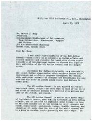 ["The letter is from LaDonna Harris, representing Americans for Indian Opportunity, to Harold J. Buoy, President of the International Brotherhood of Boilermakers. Harris discusses the work of the AIO Action Council in advocating for Indian self-improvement and legislative issues affecting American Indians. She requests financial support from the International Brotherhood and highlights the importance of their alliance in addressing issues such as minimum wage and welfare reform. Harris emphasizes the urgent need for funding to support their activities, particularly in advocating for government services and tribal recognition for the Menominee Indians of Wisconsin."]