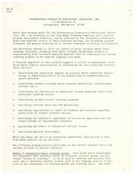 ["The Southwestern Cooperative Educational Laboratory, Inc. focuses on addressing learning problems in English language arts for children from diverse cultural backgrounds. The program includes modules on culturally-based learning styles, language arts materials development, expectations for student and teacher success, and pre-reading programs. Corporate members are expected to support the program's objectives and have privileges such as voting on council members and participating in policy decisions."]