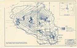 ["The document represents a map item is an weather (isohyetal) map of the Little River watershed area in Southeast Oklahoma and Southwest Arkansas, which depicts the amount of rainfall from the August 27-29, 1947 storm. Weather map (hydrologic map; diazotype, blueline print); 11 1/16 x 17 3/4 inches; Plate 1."]