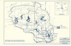 ["The document represents a map item is a watershed map of the Little River watershed area in Southeast Oklahoma and Southwest Arkansas, which authorized and alternately proposed reservoirs to assist in flood control. This item was To accompany report dated March 26, 1947. Watershed map (hydrologic map; diazotype, blueline print); 11 1/8 x 17 12/16 inches."]