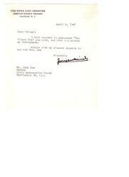 ["Josephus Daniels, President of The News and Observer, received a book from Mr. Josh Lee and was honored to autograph it. Mr. Lee also requested a photograph, which Daniels was happy to provide. Daniels expressed his sincere regards to Mr. Lee and his wife in response to the gift."]