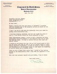 ["Mike Monroney, a member of the House of Representatives from Oklahoma, thanks Josh Lee for a letter and article about total mobilization. He expresses doubts about the effectiveness of a directive for total mobilization without Executive cooperation and discusses the importance of speed in preparing defense forces. Monroney hopes to discuss these issues further with Lee."]