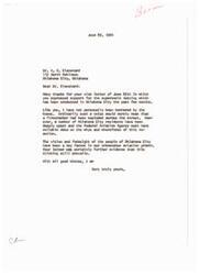 ["The letter from Dr. Blanchard expresses support for the supersonic testing conducted in Oklahoma City, despite complaints from residents. He believes the testing is important for scientific advancement and that the complaints are due to mass hysteria. Senator Monroney is urged to continue the testing until all necessary scientific information is obtained."]