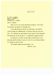 ["The letter is thanking Mr. Hughley for his support of the sonic boom studies in Oklahoma City, stating that his views will contribute to the data needed by the FAA for the supersonic transport project. The letter expresses gratitude for his contribution to the aviation industry and wishes him well."]