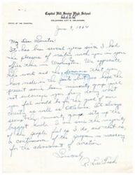 ["The Principal of Capital Hill Senior High School in Oklahoma City is writing to a Senator to express appreciation for their work and decisions that have benefited minority groups in Oklahoma. The Principal believes that the Senator's continued support is necessary for the advancement and well-being of the state."]