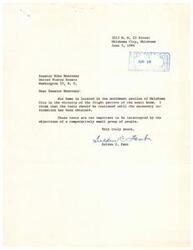 ["Selden Fant, a resident of Oklahoma City, writes to Senator Mike Monroney in support of continuing sonic boom tests in the area despite objections from a small group of people. Fant believes the tests are important and should continue until necessary information is obtained."]