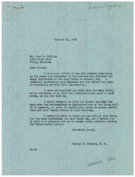 ["The document is from George B. Schwabe, a member of Congress, to Mr. John W. Collins thanking him for providing information about the Osage Conference attendees. Schwabe mentions that he will try to schedule a meeting for Collins' group with the House subcommittee on Appropriations and expresses gratitude for their support. Collins also sends a list of attendees and mentions a bill from the Mayo Hotel that was already paid."]