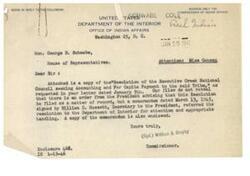 ["A resolution from the Executive Creek National Council is seeking accounting and per capita payment for the Creek Tribe of Indians. The resolution references various acts of Congress and agreements regarding the allocation and distribution of funds to the tribe. It also acknowledges the dissolution of the tribal government in 1906 and requests per capita payment in accordance with previous agreements. The resolution emphasizes the need for proper accounting and approval of all payments by the President of the United States."]