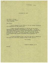 ["The first letter is from George B. Schwabe, a member of the House of Representatives, to Frank W. Newman expressing opposition to OPA ruling L-41 and stating that he voted against the extension of OPA. Schwabe offers his assistance to Newman and expresses his ongoing opposition to OPA. The second letter from Newman to Schwabe expresses concern over OPA ruling L-41 and urges Schwabe to defeat it, citing difficulties with tenant occupancy rules. Newman also expresses the belief that OPA has served its purpose and should be cancelled."]