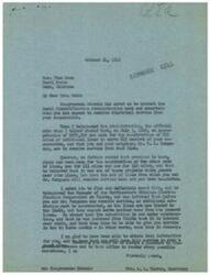 ["Congressman Schwabe has contacted the Rural Electrification Administration to inquire about when Mrs. Ples Mann and her neighbor, Mr. R. A. Ferguson, can expect to receive electrical service from their cooperative. It was found that an appropriation had been made for the construction of additional lines to serve them, but a new substation must be constructed before they can receive service. The estimated time for service to begin is in two to three months. Congressman Schwabe has asked for further information and assistance in this matter."]