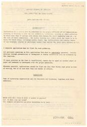 ["The document is an application form for a permit to hold a convention, meeting, or trade show with more than 50 attendees traveling from outside the local area. The form includes questions about the sponsoring organization, event details, expected attendance, purpose of the event, and provisions for proxies and quorum. The application must be submitted at least 30 days in advance and incomplete applications will be withdrawn."]