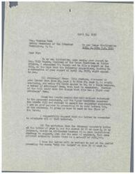 ["Wesley E. Disney is requesting Honorable  Charles West to make corrections to a report on the Osage Civilization Bill, as he believes certain aspects of the report are confusing and detract from the main features of the bill. He also provides a memorandum outlining reasons why certain items should not be considered as offsets against the Osage Indians and proposes an amendment to the bill to better protect the Osages' interests."]
