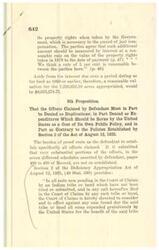 ["The document discusses the calculation of just compensation for property rights taken by the government, including interest, as well as the denial of certain offsets claimed by the defendant. It also addresses the limitations on offsets based on treaties and agreements, as well as the public policy regarding expenditures for tribal purposes. The document emphasizes the need to distinguish between expenditures for tribal benefit and individual benefit when considering offsets."]