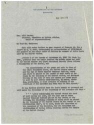 ["The document discusses a bill to authorize an appropriation of funds for the Osage Tribe of Indians in relation to the sale of their lands to the United States. It outlines the history of the treaty, court findings regarding the Osages' understanding of the treaty, and the Senate Committee's recommendation for reimbursement to the tribe. It also mentions a similar bill introduced in Congress and the Department's belief that Congress should address the issue of reimbursement directly."]