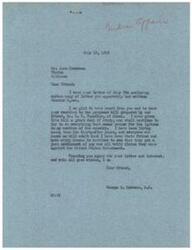 ["John Chouteau writes to Congressman George Schwabe and Senator E. H. Moore expressing his support for a proposed settlement bill for Native Americans prepared by O.K. Chandler. Chouteau emphasizes the importance of settling valid claims against the United States Government and urges for the bill to be introduced and passed. He also criticizes the lack of support and assistance provided by the government to Native Americans and believes that Chandler's bill will put an end to this neglect."]