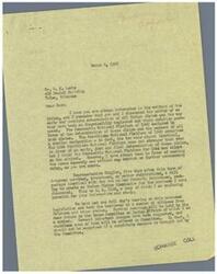 ["Congressman George B. Schwabe writes to Mr. S. R. Lewis discussing the need for the determination and payment of Indian claims, referencing previous Democratic and Republican National Platforms on the issue. He informs Lewis about a bill introduced by Representative Stigler to create an Indian Claims Commission and requests Lewis's feedback on the bill. Schwabe expresses his eagerness to hear from Lewis and other Indian leaders on the matter before the Committee concludes its hearings."]