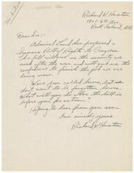["Richard K. Huston is writing to SCHWABE COLL to inform them about Admiral Land's proposed Seaman's Bill of Rights to Congress. He emphasizes the importance of this bill in providing security and confidence to seamen after the war. Huston wants to ensure that seamen are not forgotten heroes and urges SCHWABE COLL to take action when the bill is before them."]