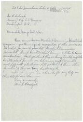 ["Mrs. E. Bloodgood writes to Honorable George Schwabe urging him to remember the Merchant Seamen in the educational program and give them equal recognition. She asks for support in passing a bill to recognize Merchant Seamen as war service members and to ensure they receive benefits for their families. Bloodgood emphasizes the difficult situations Merchant Seamen face and urges action to support them."]