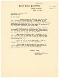 ["The document is from W.A. Estulin to Honorable  George B. Schwabe, discussing support for a bill related to salary laws for postal supervisors. Estulin mentions a positive interaction with L.T. Woolley and asks for Schwabe's support in passing the bill. Estulin also jokes about his financial situation and invites Schwabe to visit."]