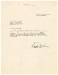 ["Colin S. Wilson, a postal employee, is writing to Congressman George Schwabe to express gratitude for his support of legislation providing a pay increase for postal employees. Wilson appreciates the congressman's confidence in postal workers and is committed to providing loyal and faithful service to the public."]