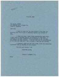["The document from George B. Schwabe to Leo H. Gorton expresses gratitude for Gorton's views against the revival of the OPA. Schwabe states his consistent opposition to the bill and appreciates Gorton's agreement with his stance. Gorton's letter to Schwabe also opposes the revival of the OPA, citing concerns about the organization's costs and potential negative effects on the economy. Gorton suggests that rent control should be retained instead of reviving the OPA."]