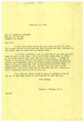 ["Cpl. K. Anderson writes to George B. Schwabe, expressing frustration at being on limited duty and not being able to go overseas despite having 36 points for 3 years of service. Schwabe reassures Anderson that he is working to bring all service members home as soon as possible and offers his support. Anderson thanks Schwabe for his efforts and expresses the belief that two years of service should be enough for anyone."]