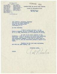 ["The document is from a member of Congress informing the Chairman of the Ways and Means Committee that they do not wish to have a hearing or press for the enactment of a bill they introduced regarding peyote. They express understanding of the Committee's heavy schedule and indicate they will notify if their stance changes in the future."]