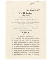 ["The document is a bill introduced in the House of Representatives in 1945 to provide temporary additional compensation for postmasters and employees of the postal service. The bill outlines specific rates of compensation for different categories of employees and excludes certain skilled-trades employees. It also authorizes necessary appropriations and specifies that the provisions of the Act will continue until terminated by Congress. The Act is set to take effect on January 1, 1946."]