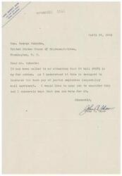 ["John B. Shaw writes to Honorable  George Schwabe urging him to consider and vote for HR bill #2071, which is designed to increase the base pay of postal employees, especially mail carriers."]