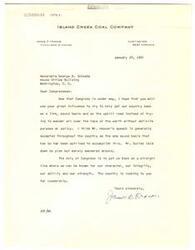 ["The document is addressed to Congressman George B. Schwabe, urging him to use his influence to help get the country back on a firm and sound basis. The writer criticizes the lack of a clear plan from Mr. Dulles and emphasizes the importance of Congress providing leadership to restore the country's character, integrity, ability, and strength."]