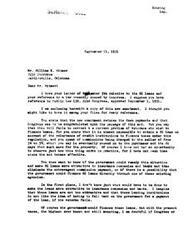 ["The document discusses a new law passed by Congress reducing down payments on GI home loans, but highlights the difficulty veterans face in obtaining these loans due to credit institutions' reluctance to finance homes. The writer questions if the government can make GI loans more attractive to insurance companies and banks, or if they can finance the loans directly. The response acknowledges the issue, but expresses doubt about the feasibility of government financing due to high taxes. The writer appreciates the input and promises to consider possible solutions."]