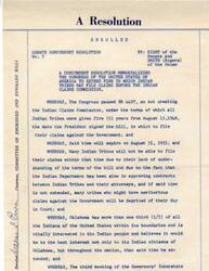 ["The resolution urges the Congress of the United States to extend the time in which Indian tribes can file claims before the Indian Claims Commission, as many tribes have not been able to file claims due to various reasons. It highlights the importance of extending the deadline and requests a two-year extension. The resolution was passed by the Oklahoma Legislature and copies were sent to relevant authorities."]