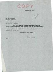 ["Senator Elmer Thomas received a letter from the Commissioner of Indian Affairs in response to a query from Eli Pumpkin regarding the pooling of Indian lands in Oklahoma. The Commissioner explained that the Seven Clan Society is not a federally recognized organization and suggested that they consider the Oklahoma Indian Welfare Bill as a potential solution for acquiring land. The Commissioner also advised Pumpkin to discuss the land needs of the group with Superintendent Landman."]
