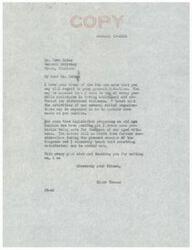["The letter from Dave Geboe to Senator Elmer Thomas expresses concern about the lack of assistance for elderly citizens in need, specifically mentioning the difficulty of finding work at an advanced age. Geboe requests help and mentions the pending legislation for an old age pension. Senator Thomas responds sympathetically, expressing support for providing care for aged citizens and hoping for a satisfactory solution to be worked out in Congress."]