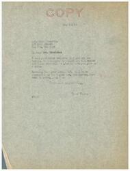 ["The text is a letter from Mrs. Wallin A. Henricks to Senator Elmar Thomas discussing the possibility of arranging an Indian exhibit in the Senate Committee's room. Mrs. Henricks expresses her interest in museums and offers to bring in prominent museum people for consultation. She also requests financial assistance from the Indian bureau to cover expenses for the trip."]