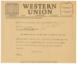 ["The text is a telegram regarding Indian matters in Florida, sent from Washington to Oklahoma. The sender is informing the recipient that Collier and Ick have gone to Florida to look over the Indian matters, and upon their return, they will press for action on the mentioned matters. The sender also advises the recipient to join them on behalf of Phillips."]