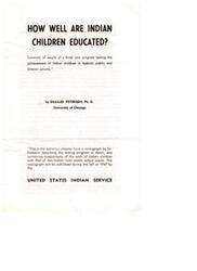 ["The text summarizes the results of a three-year program testing the achievement of Indian children in federal, public, and mission schools. The program found that the problems in Indian schools are more complex than those in non-Indian schools, and that progress is being made towards educational goals for Indian children. The study aims to provide useful information for teachers and administrators to improve educational programs for Indian children."]