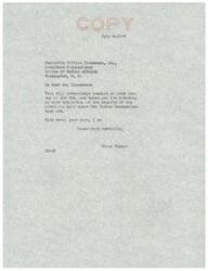 ["Elmer Thomas acknowledges receipt of a letter from Assistant Commissioner William Zimmerman, Jr. regarding the results of elections held under the Indian Reorganization Act. Thomas expresses thanks and good wishes in response."]
