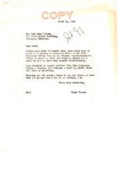 ["Elmer Thomas received a letter from Earl Boyd Pierce containing minutes of a meeting of representatives of the Five Civilized Tribes, which he will review. He also received a report on the progress and problems of the tribes from March 1, 1948. Elmer Thomas thanked Earl Boyd Pierce for sending the documents and offered his assistance."]