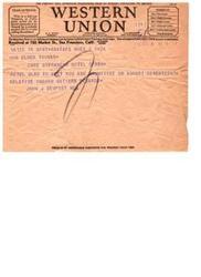 ["The company is open to suggestions from its patrons regarding its service. Two telegrams are sent, one to Elmer Thomas and one to Senator Elmer Thomas, arranging a meeting on August 17th regarding Indian matters. The importance of Western Union time is emphasized."]