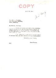 ["John Q. Chambers writes to Honorable John Collier requesting assistance in providing radium water for the U.S. Indian Service Hospital in Claremore, Oklahoma, as mandated by a 1928 Act of Congress. Chambers emphasizes the benefits of radium water and urges Collier to ensure its installation or make provisions for it in the new WPA-funded hospital annex. He also asks for the City of Claremore to fulfill their agreement to provide the radium water for free. Elmer Thomas expresses his willingness to assist in the matter and follows up with Collier to inquire about any developments."]