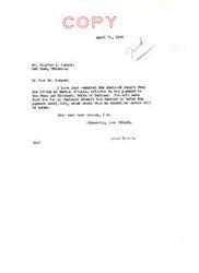 ["The letter is regarding a payment to the Otoe and Missouria Tribe of Indians, which has been deferred until the Fall by the Tribal Business Council. The Office of Indian Affairs confirms that no authority has been given to make the payment at this time. Senator Elmer Thomas has forwarded inquiries about the payment to the Department of the Interior for a direct response to Charlie B. Harper."]