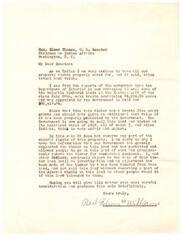 ["The letter is from Pat Folsom Williams, expressing concern about the sale of valuable timbered lands by the Department of Interior without proper consideration of the actual cash value. Williams believes that the timber has significantly increased in value since it was appraised in 1912 and that the government has neglected to protect the timber on the land. Williams requests that the sale be postponed indefinitely until an investigation and adjustment of the timber removal has been made, and that mineral rights be reserved in the sale."]