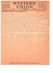 ["The text is a telegram regarding the sale of Indian timber land, set for May 6th according to departmental regulations. The sender is urging the recipient to protest the sale as it allows large lumber companies to purchase land at their own figure, causing irreparable injury to the Choctaw Nation. The telegram is signed by multiple individuals."]