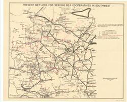 ["Coverage map: This map illustrates steam-electric and hydro-electric power lines, including a hand-drawn line from Thayer to Walters.  Dimensions: Not specified in the provided data."]