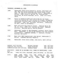 ["The Ambassador's schedule for Thursday, November 14, 1996 includes meetings with the New York Stock Exchange, Fundacion Mexicana Bartolome de las Casas, Attorney General Lozano, and IBWC Commissioner John Bernal. The Ambassador also speaks at The Economist luncheon. There is a discussion about a possible meeting between Ambassador Jones and Richard A. Grasso, Chairman & CEO of the NYSE. The document also highlights the importance of the global economy and Mexico's progress in participating in it."]